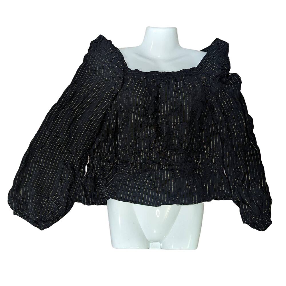 Universal Thread Black and Gold stripe Blouse Size XXL